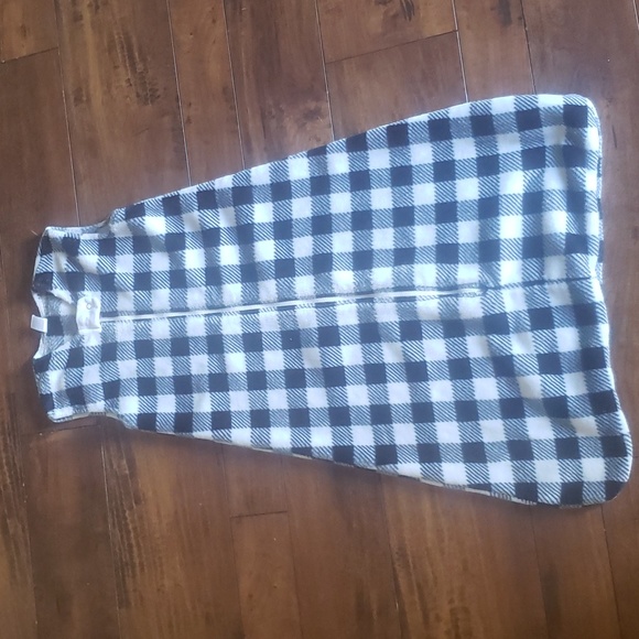 Hudson Baby black and white Buffalo checked XL 18-24 month fleece sleep sack - Picture 1 of 3